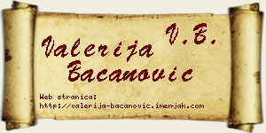 Valerija Bacanović vizit kartica